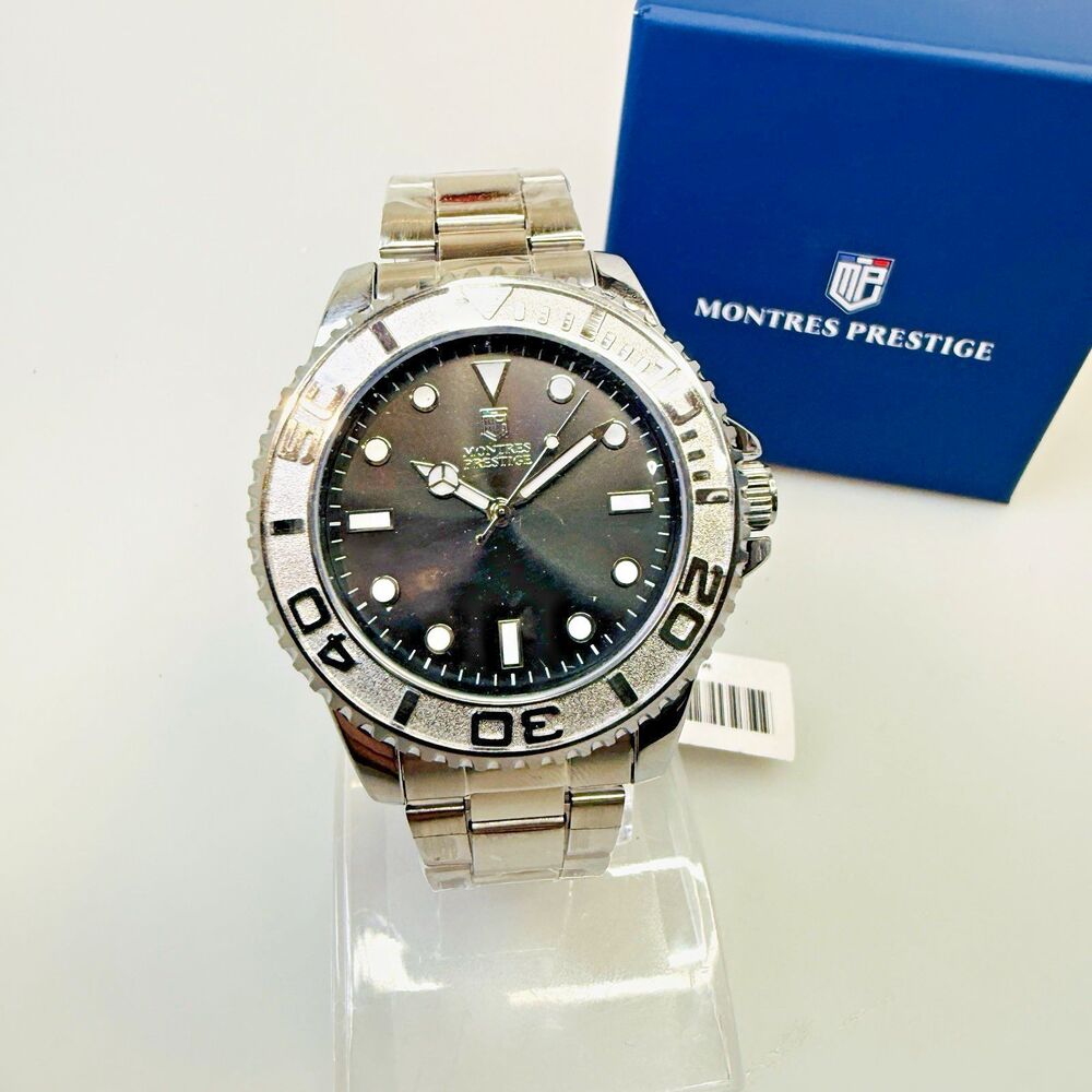 Montres Prestige x Invicta MPW-0267 Men's 43mm Black Dial Steel Watch NEW w/ tag